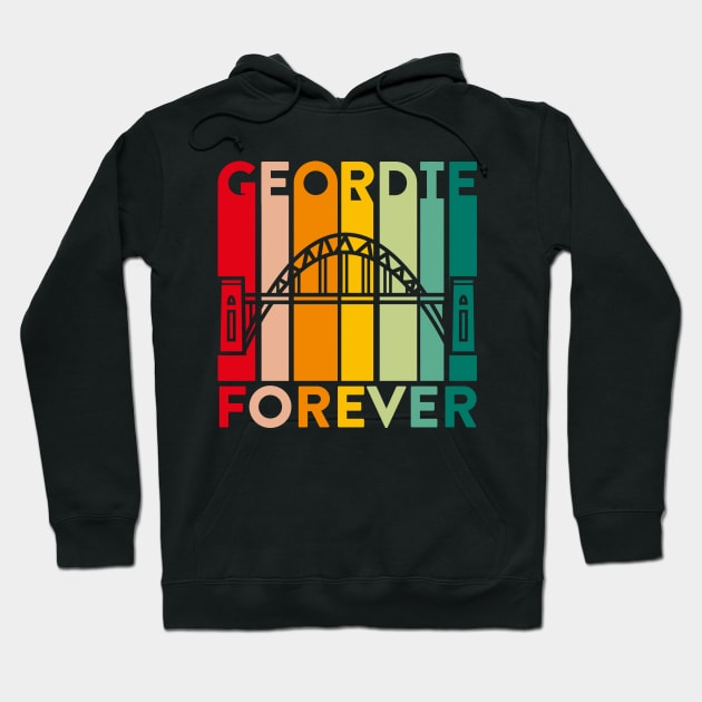 Geordie Forever | Newcastle Geordie Toon Army Vintage Sunset Hoodie by Rixta Tees